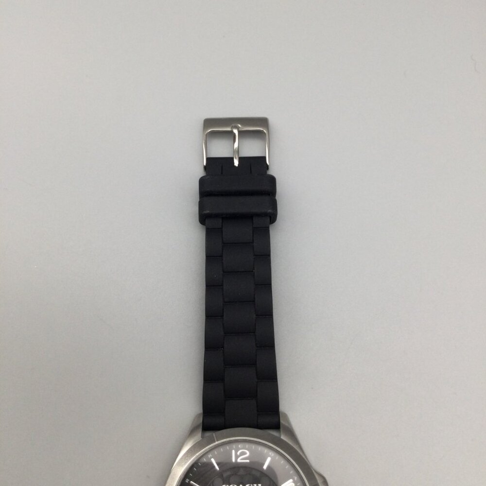 Coach Libby Watch Women 36mm Silver Tone Black Silicone Band 30M - Picture 8 of 15